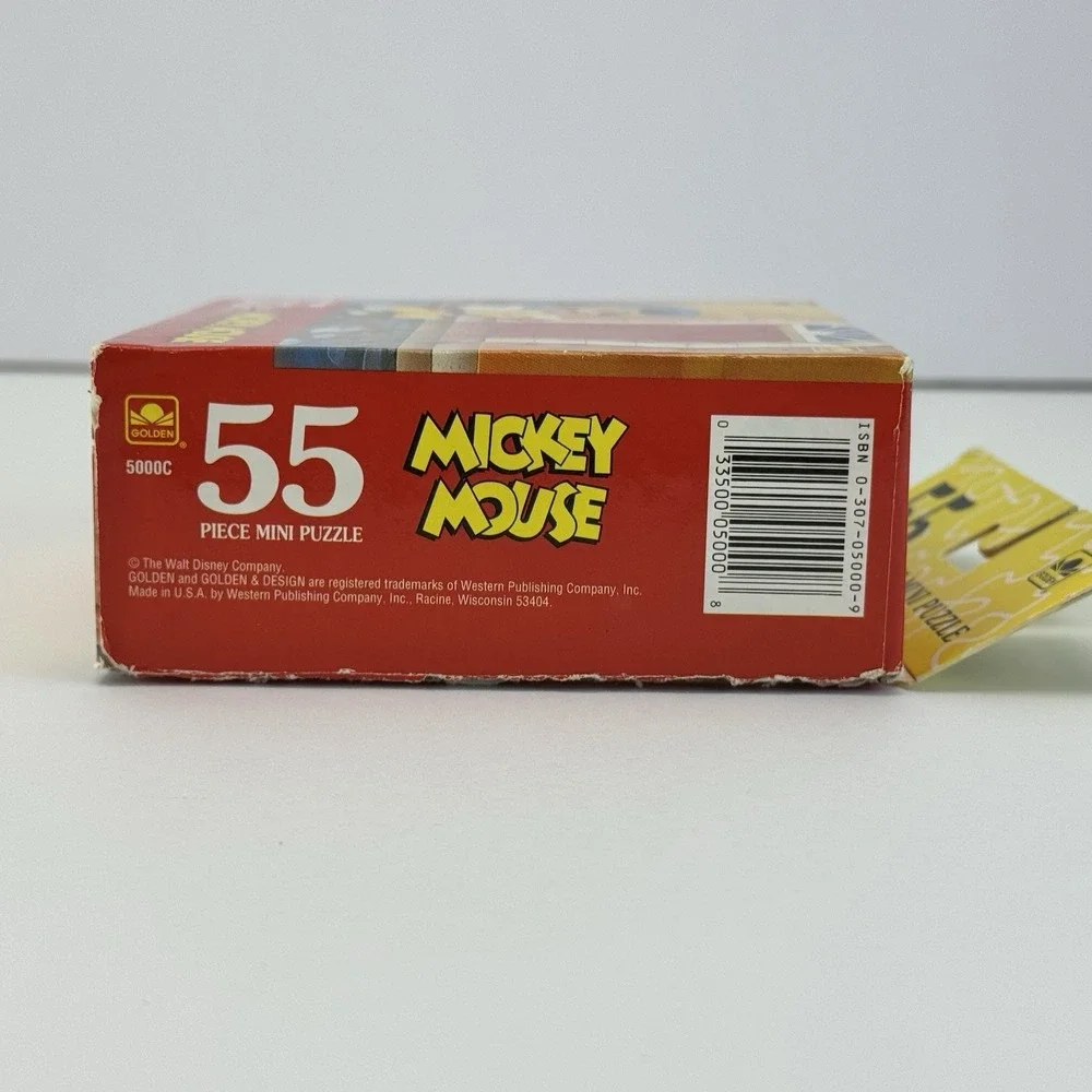 Vtg Disney Mickey Mouse In The Rain Mini Puzzle 55 Piece Golden‎ Rare Complete